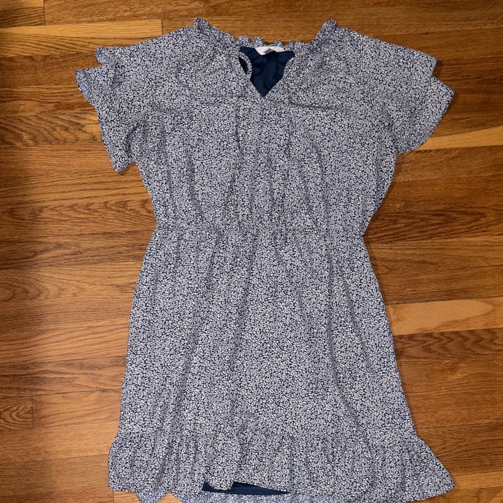 LC Lauren Conrad Navy Floral Dress